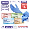 免運箱購★230元/盒-共10盒【勤達】NBR無粉手套 (加厚款)藍-100只/盒-S、M、L、XL號